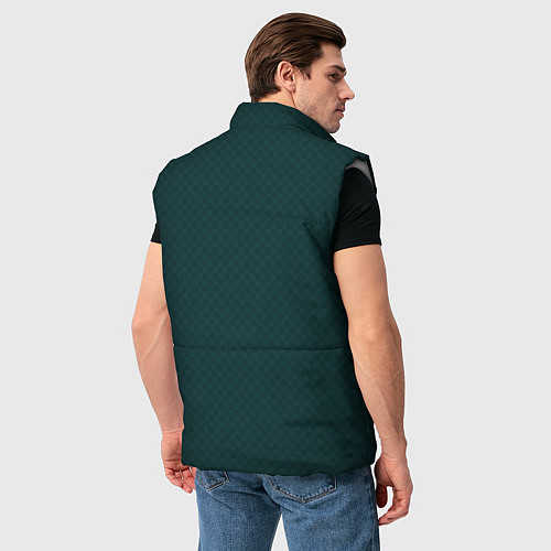 Мужской жилет Тёмно-зелёный паттерн однотонный / 3D-Светло-серый – фото 4