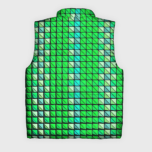 Мужской жилет Зелёные плитки и чёрная обводка / 3D-Светло-серый – фото 2