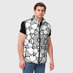 Мужской жилет Мандала узор ракушка, цвет: 3D-черный — фото 2