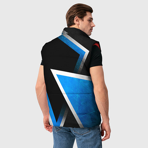 Мужской жилет Volkswagen - бело-синий треугольник / 3D-Красный – фото 4