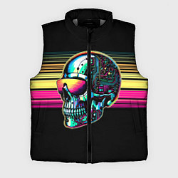 Мужской жилет Cyber skull - ai art fantasy, цвет: 3D-светло-серый