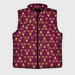 Мужской жилет Бордо с жёлтыми треугольниками текстурированный па