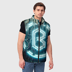 Мужской жилет Неоновая вывеска - свечение, цвет: 3D-черный — фото 2
