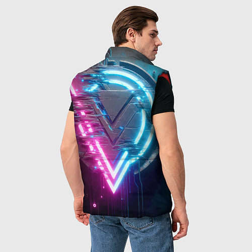 Мужской жилет Neon geometric abstraction - ai art / 3D-Красный – фото 4