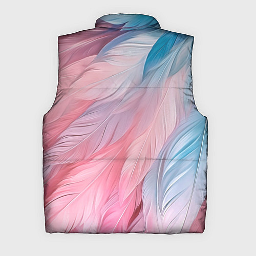Мужской жилет Пастельно-голубые и розовые перья / 3D-Черный – фото 2
