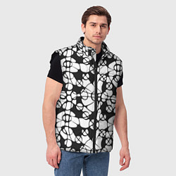 Мужской жилет Абстрактный узор из кругов и овалов, цвет: 3D-черный — фото 2
