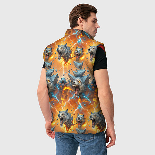 Мужской жилет Волки и камни / 3D-Красный – фото 4