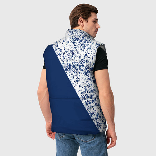 Мужской жилет Сине-белый пополам / 3D-Светло-серый – фото 4