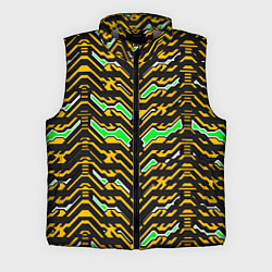 Мужской жилет Агрессивный чёрно-жёлтый паттерн, цвет: 3D-светло-серый