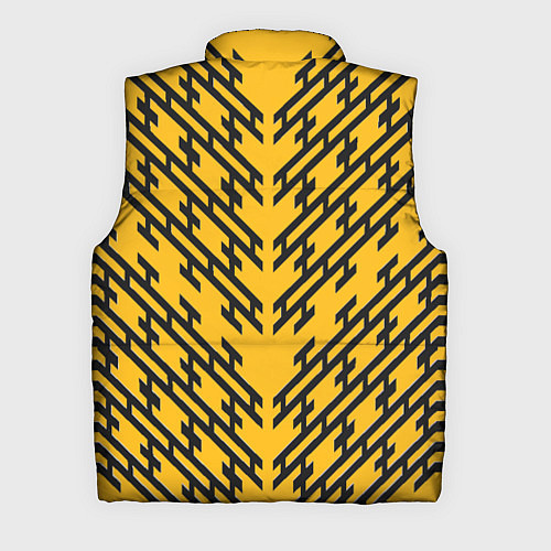 Мужской жилет Чёрные полосы на жёлтом фоне / 3D-Черный – фото 2