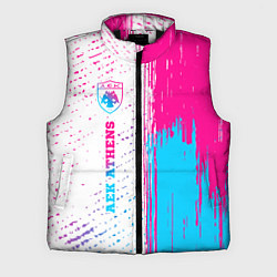 Мужской жилет AEK Athens neon gradient style по-вертикали, цвет: 3D-черный