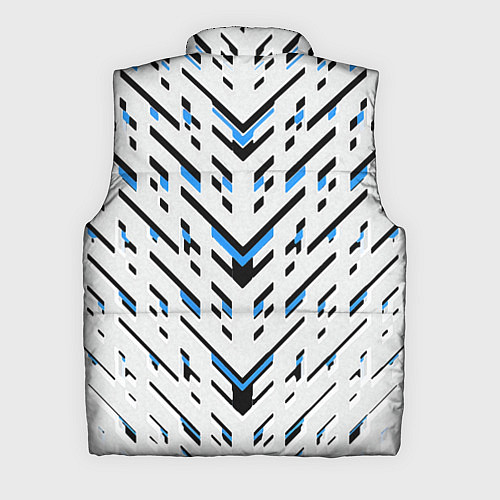 Мужской жилет Black and blue stripes on a white background / 3D-Черный – фото 2