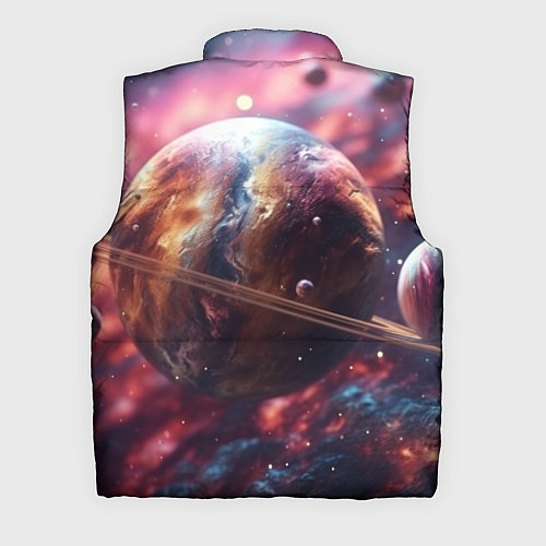 Мужской жилет Объемный космос и планеты / 3D-Черный – фото 2