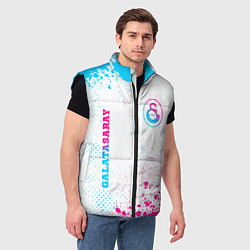 Мужской жилет Galatasaray neon gradient style вертикально, цвет: 3D-черный — фото 2