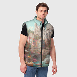 Мужской жилет Город в восточном стиле, цвет: 3D-светло-серый — фото 2
