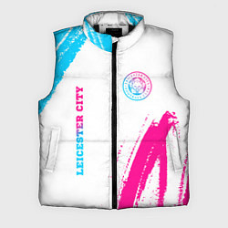 Мужской жилет Leicester City neon gradient style вертикально, цвет: 3D-черный