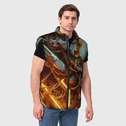 Мужской жилет Cyber armor - ai art, цвет: 3D-светло-серый — фото 2