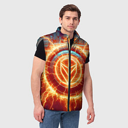 Мужской жилет Наэлектризованная кибер поверхность - нейросеть, цвет: 3D-светло-серый — фото 2