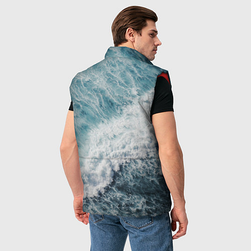 Мужской жилет Морская бирюзовая волна / 3D-Красный – фото 4