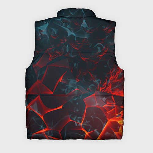 Мужской жилет Темная абстракция с разломом красных плит / 3D-Светло-серый – фото 2
