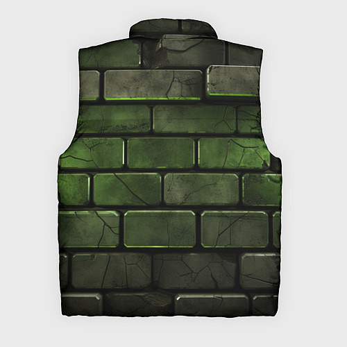 Мужской жилет Зеленые неоновые кирпичи / 3D-Светло-серый – фото 2