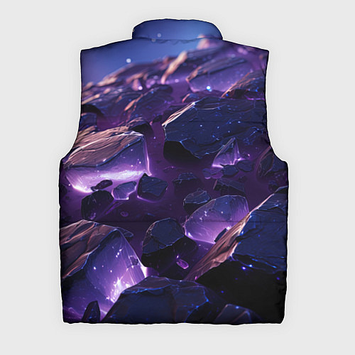 Мужской жилет Фиолетовые неоновые камни со светом / 3D-Светло-серый – фото 2