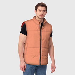 Мужской жилет Насыщенный персиковый текстурированный, цвет: 3D-красный — фото 2