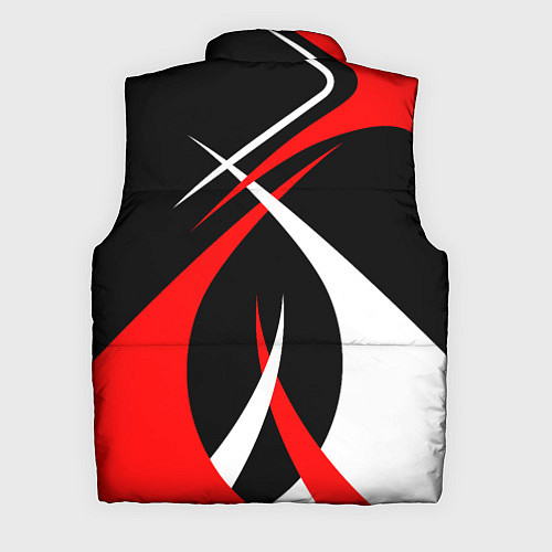 Мужской жилет Красные и белые линии / 3D-Черный – фото 2