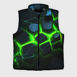 Мужской жилет Зеленый неон и разлом плит