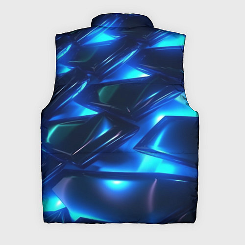 Мужской жилет Синие абстрактные неоновые плиты / 3D-Черный – фото 2