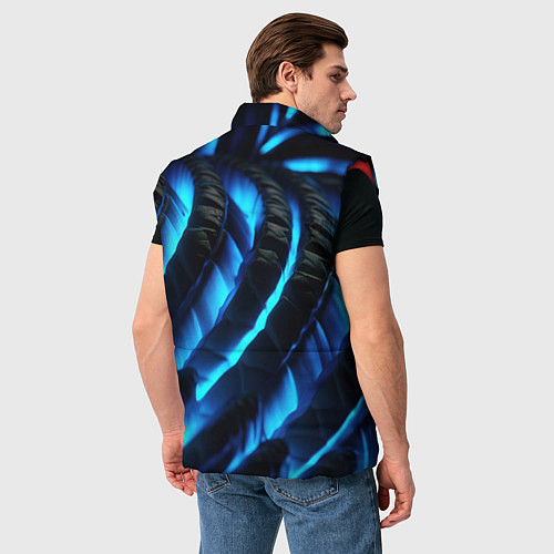 Мужской жилет Неоновая яркая геометрическая абстракция со светом / 3D-Красный – фото 4