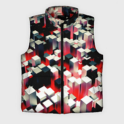 Мужской жилет Черно-белые блоки в красном тумане, цвет: 3D-красный