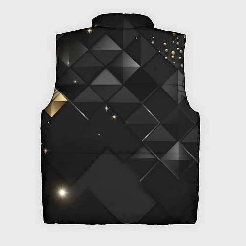 Мужской жилет Золотой герб России на черно-золотой текстуре / 3D-Черный – фото 2