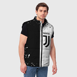 Мужской жилет Juventus краски текстура спорт, цвет: 3D-черный — фото 2