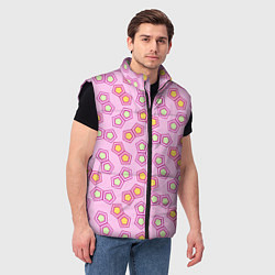Мужской жилет Мозаика на розовом, цвет: 3D-черный — фото 2