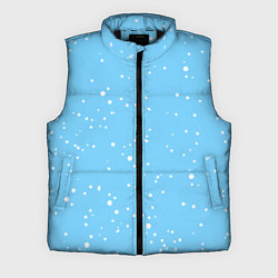 Мужской жилет Снежинки на нежно голубом, цвет: 3D-черный