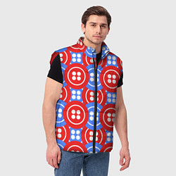 Мужской жилет Красные и синие пуговицы, цвет: 3D-красный — фото 2