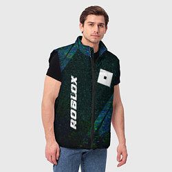 Мужской жилет Roblox glitch blue, цвет: 3D-черный — фото 2