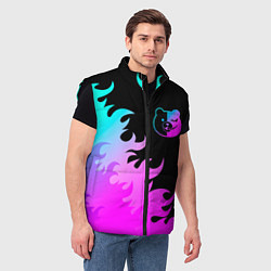 Мужской жилет Danganronpa неоновый огонь, цвет: 3D-черный — фото 2