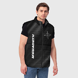 Мужской жилет Megadeth metal rock lines, цвет: 3D-черный — фото 2