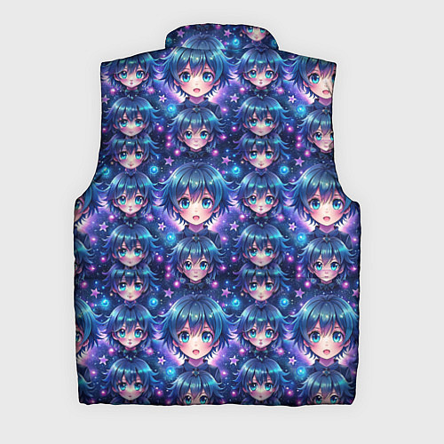 Мужской жилет Аниме персонаж с синими волосами / 3D-Светло-серый – фото 2
