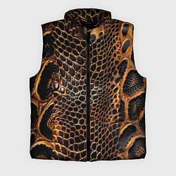 Мужской жилет Реалистичная кожа змеи темно коричневая, цвет: 3D-черный