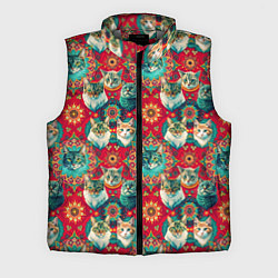 Мужской жилет Мандала с кошачьим орнаментом