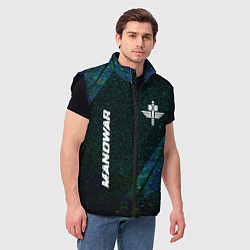 Мужской жилет Manowar glitch blue, цвет: 3D-черный — фото 2