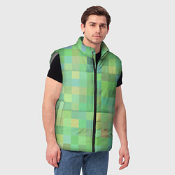 Мужской жилет Пиксели в зеленом, цвет: 3D-светло-серый — фото 2