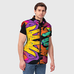 Мужской жилет Психоделические руки, цвет: 3D-красный — фото 2