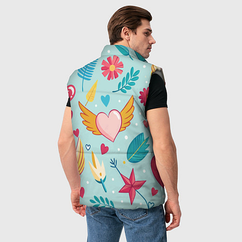 Мужской жилет Сердечко с крылышками / 3D-Светло-серый – фото 4