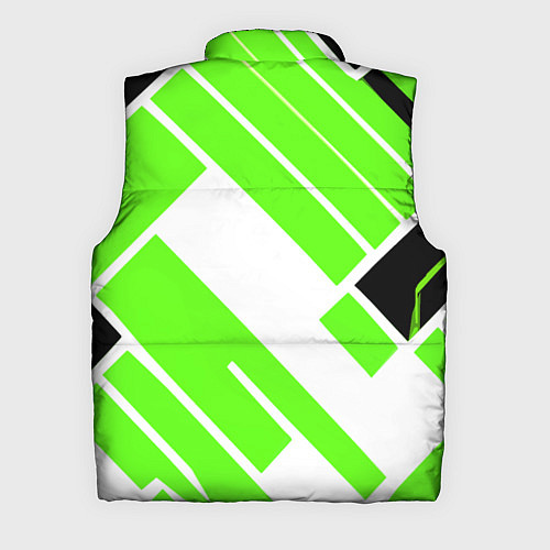 Мужской жилет Зелёные широкие линии на белом фоне / 3D-Красный – фото 2