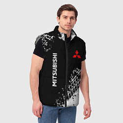 Мужской жилет Митсубиши: следы от шин, цвет: 3D-светло-серый — фото 2