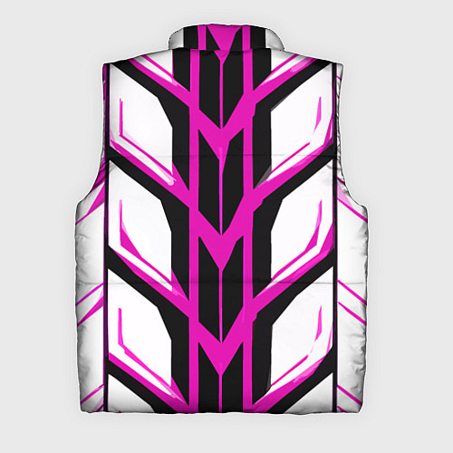 Мужской жилет Чёрно-розовые полосы на белом фоне / 3D-Светло-серый – фото 2